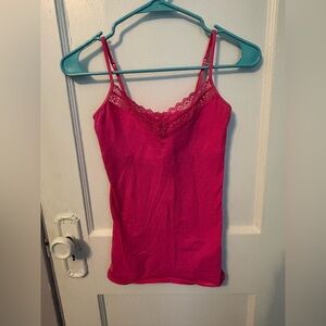 XS pink lace trim camisole top